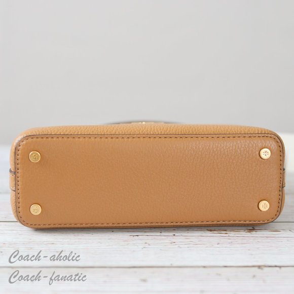 NWT Tory Burch Britten Micro Satchel Leather Crossbody in Tiramisu - Picture 9 of 11